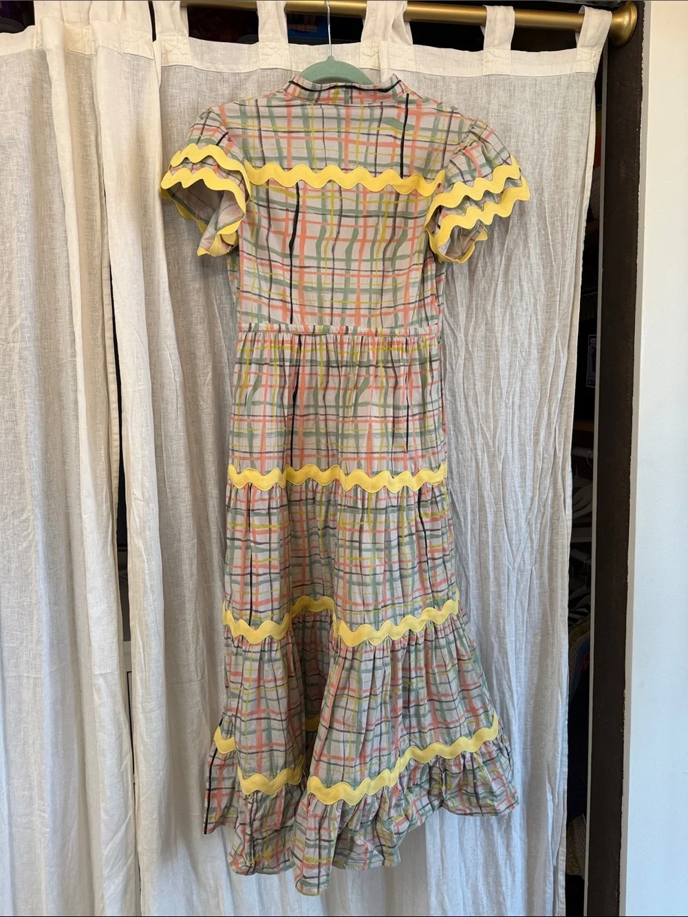 CeliaB Ippolita Plaid Yellow Trim Dress - Picture 4 of 5